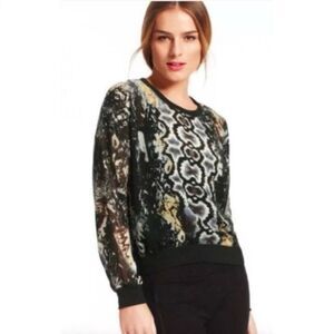 ✨CAbi Sweatshirt Python Print Sheer Chiffon Sz Medium Top✨